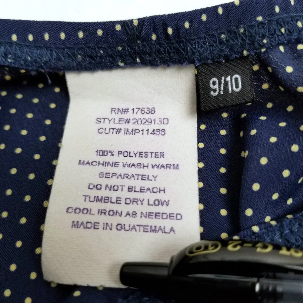 Suits Us Womens 9/10 Navy Blazer Polka Dot Skirt Suit Set Y2K Preppy